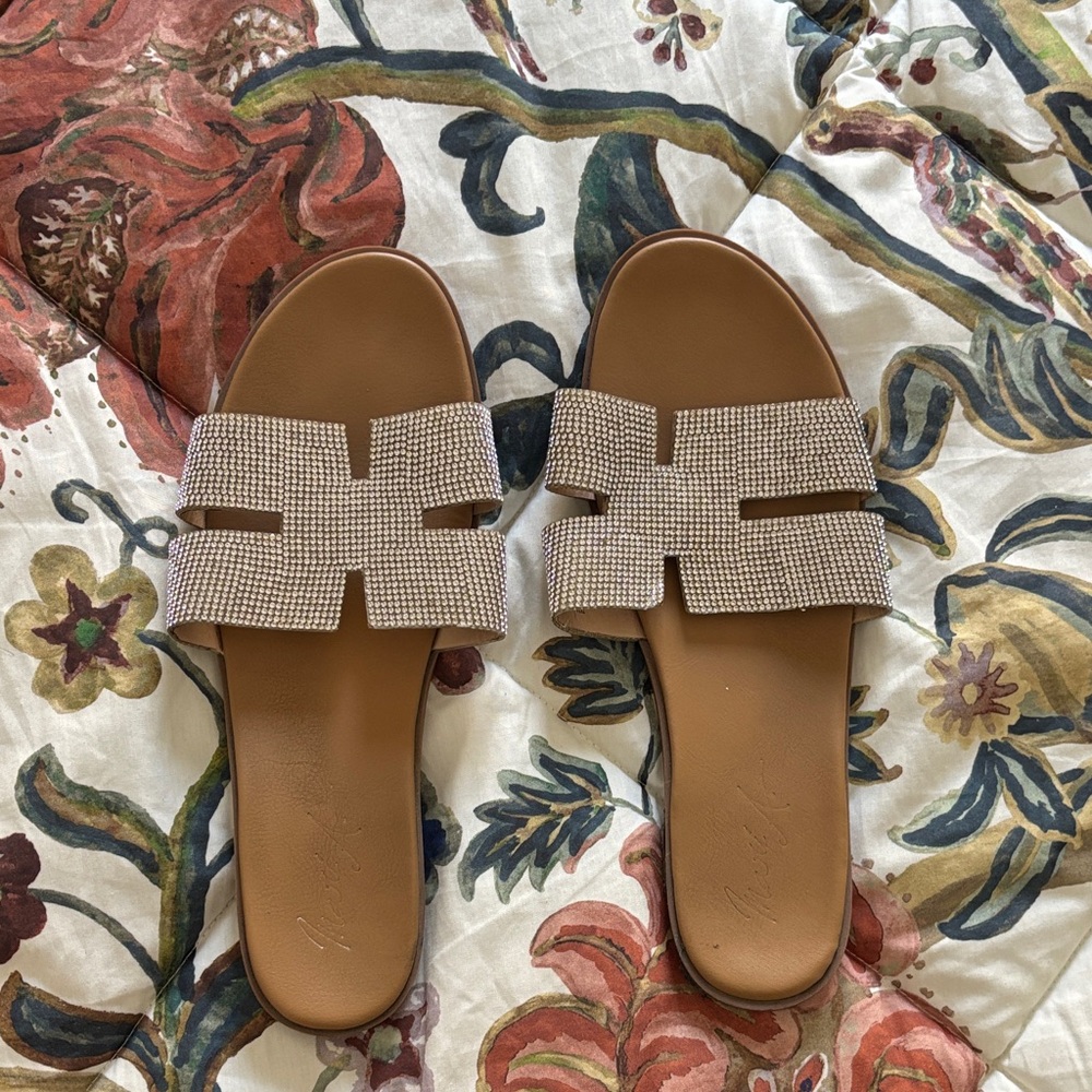 Elegant Brown Slide Sandals